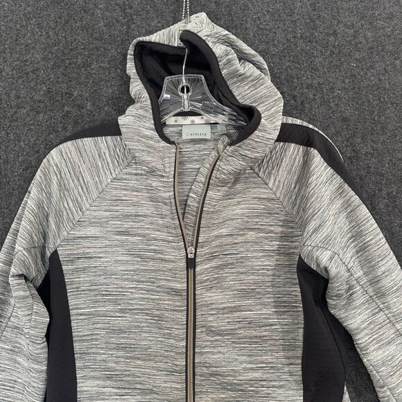 Athleta Snowscape Jacket Women's Small Gray Black Full Zip Hooded - Picture 2 of 8